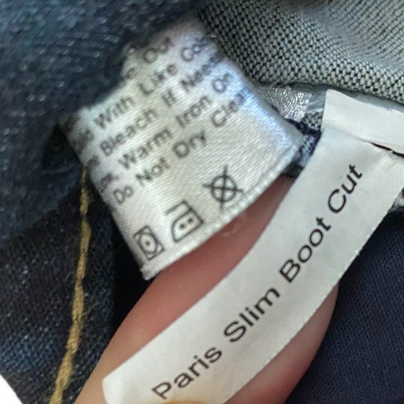 Boston Proper Paris Slim Boot Cut Sz 6 Dark Wash, 10” rise, 14.5” Waist Ins. 32” - Picture 9 of 12